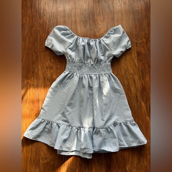 Other - Girl’s Size Medium Off The Shoulder Tiered Blue Dress Perfect For Summer Parties